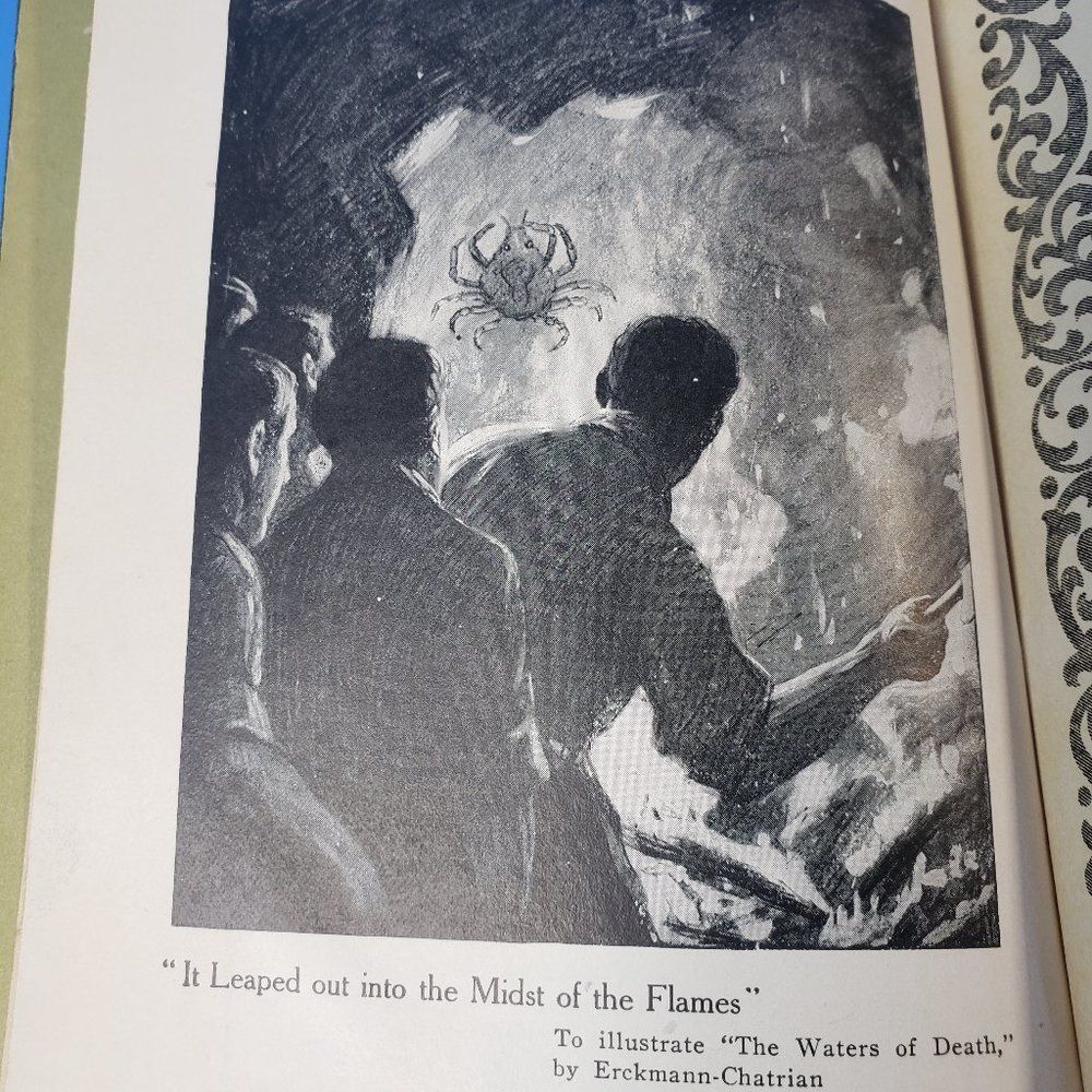 Vintage 1915 Green Classic French Stories HB Book Lock & Key Library Voltaire